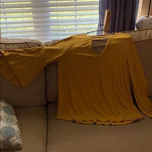 Mustard Bell Sleeved Top